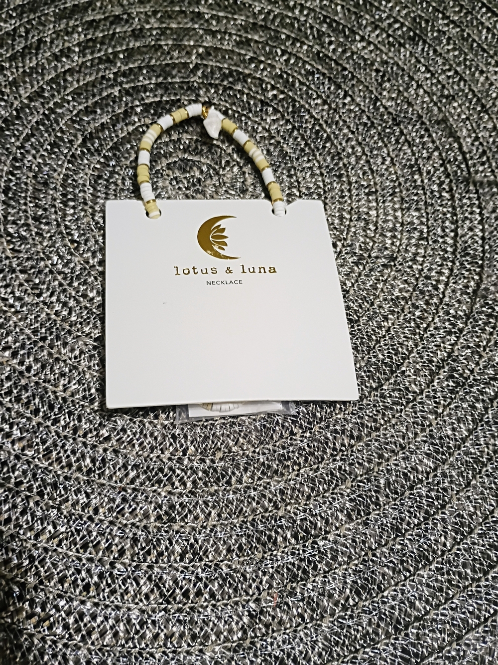 Lotus & Luna White and Gold Beaded Necklace